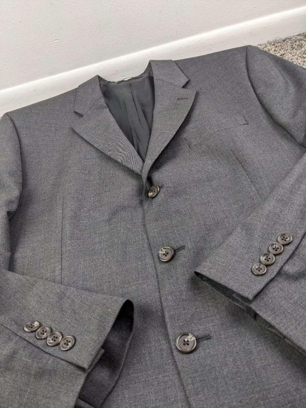 Polo Ralph Lauren 46R Suit Flannel Wool Cashmere 40x30 University